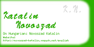 katalin novoszad business card